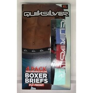 Quiksilver 4 Pack Performance Nylon Boxer Briefs Fly Front Men's XL 40-42